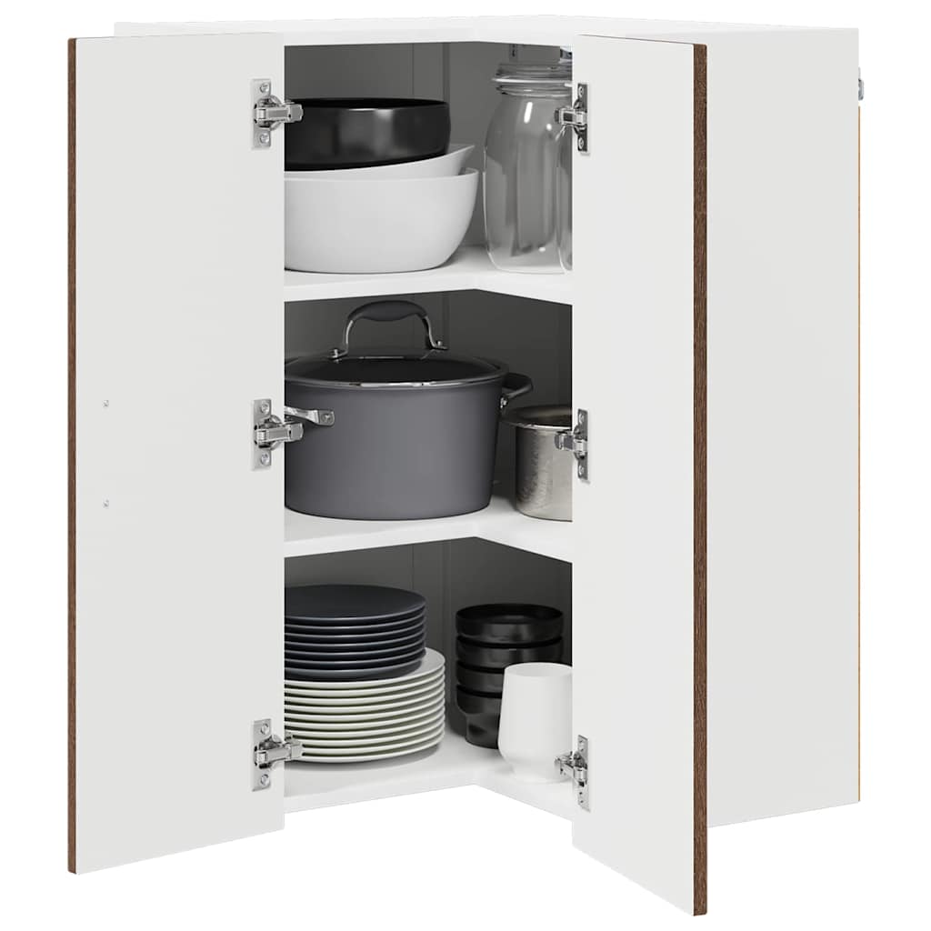Küchenhängeschrank mit Regal Braun Eichen-Optik 57 x 57 x 80 cm